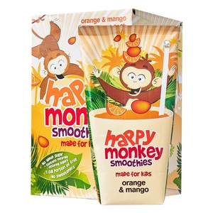 Happy Monkey快乐小猴橙子芒果味复合果汁（180ml*4袋）*6/箱